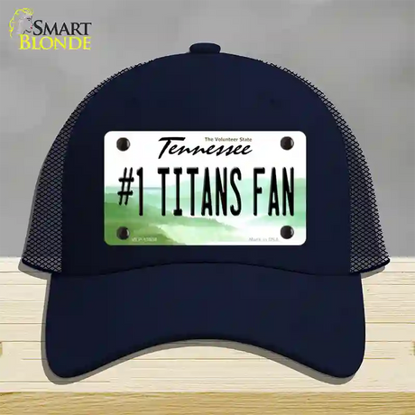 Number 1 Titans Fan Novelty License Plate Hat Tag Mesh / Navy