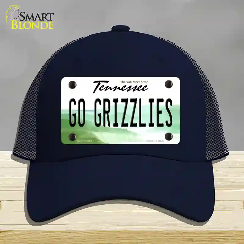 Go Grizzlies Novelty License Plate Hat Tag Mesh / Navy