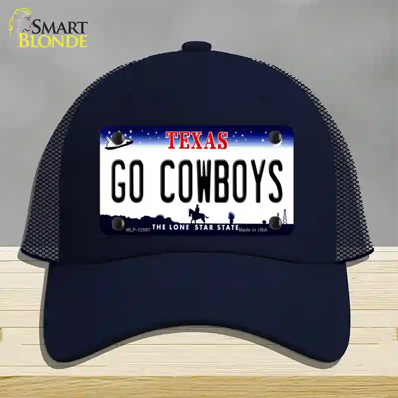 Go Cowboys Novelty License Plate Hat Tag Mesh / Navy