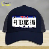 Number 1 Texans Fan Novelty License Plate Hat Tag Mesh / Navy