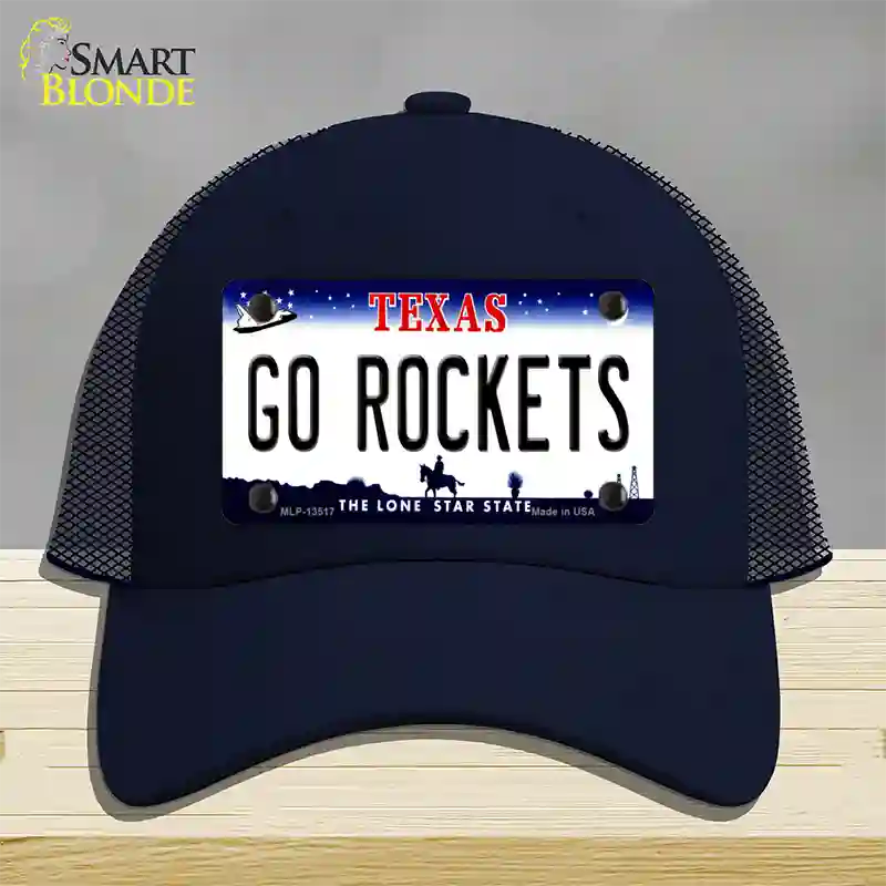 Go Rockets Novelty License Plate Hat Tag Mesh / Navy