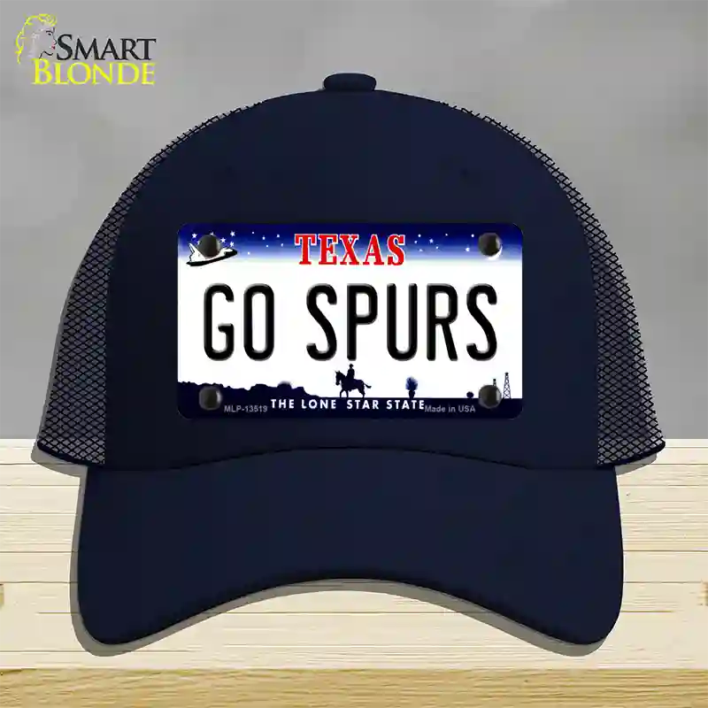 Go Spurs Novelty License Plate Hat Tag Mesh / Navy