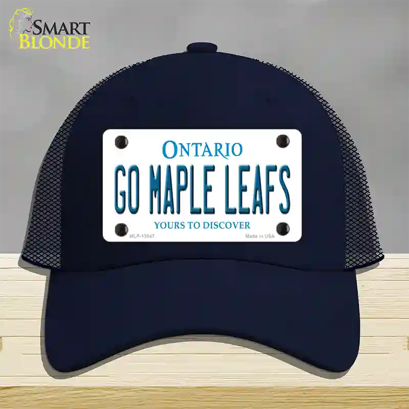 Go Maple Leafs Novelty License Plate Hat Tag Mesh / Navy