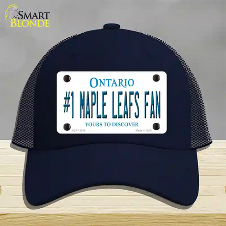 Number 1 Maple Leafs Fan Novelty License Plate Hat Tag Mesh / Navy