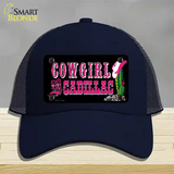 Cowgirl Cadillac Novelty License Plate Hat Mesh / Navy