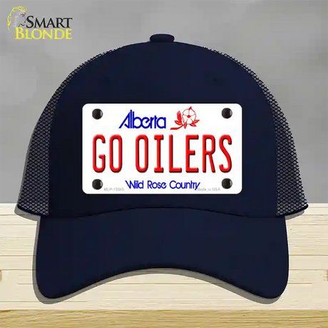 Go Oilers Novelty License Plate Hat Tag Mesh / Navy