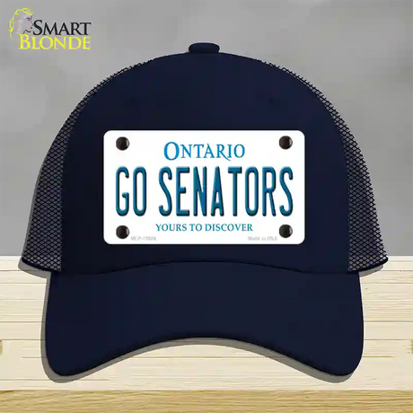 Go Senators Novelty License Plate Hat Tag Mesh / Navy