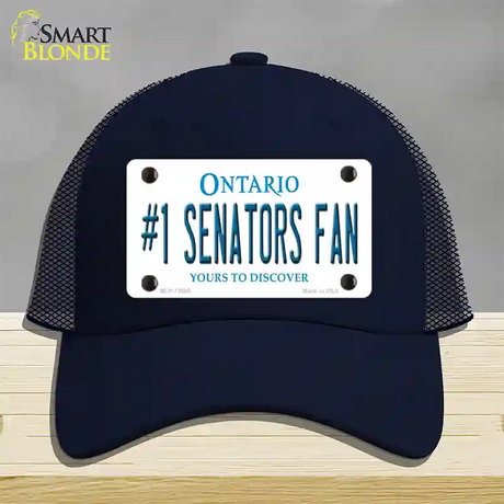 Number 1 Senators Fan Novelty License Plate Hat Tag Mesh / Navy