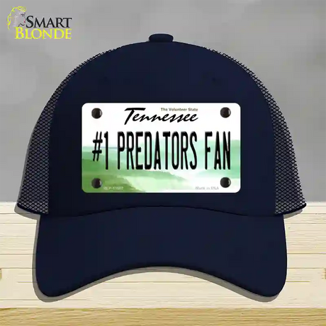 Number 1 Predators Fan Novelty License Plate Hat Tag Mesh / Navy