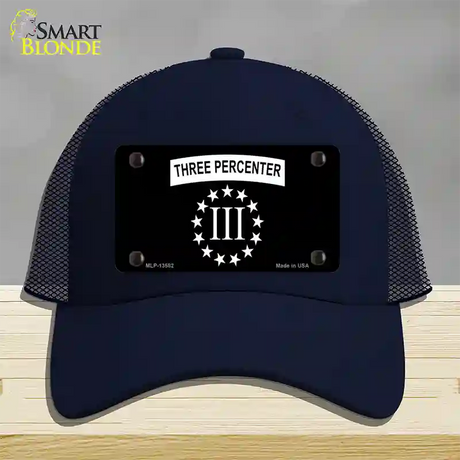 3 Percenter Ring of Stars Novelty License Plate Hat Tag Mesh / Navy