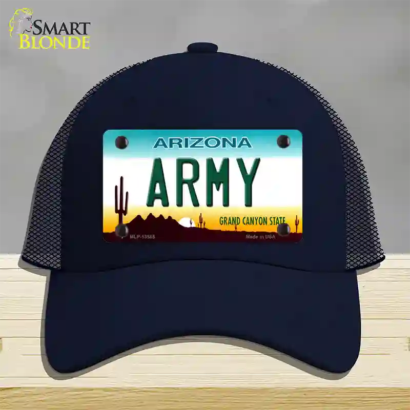 Army Arizona Novelty License Plate Hat Tag Mesh / Navy