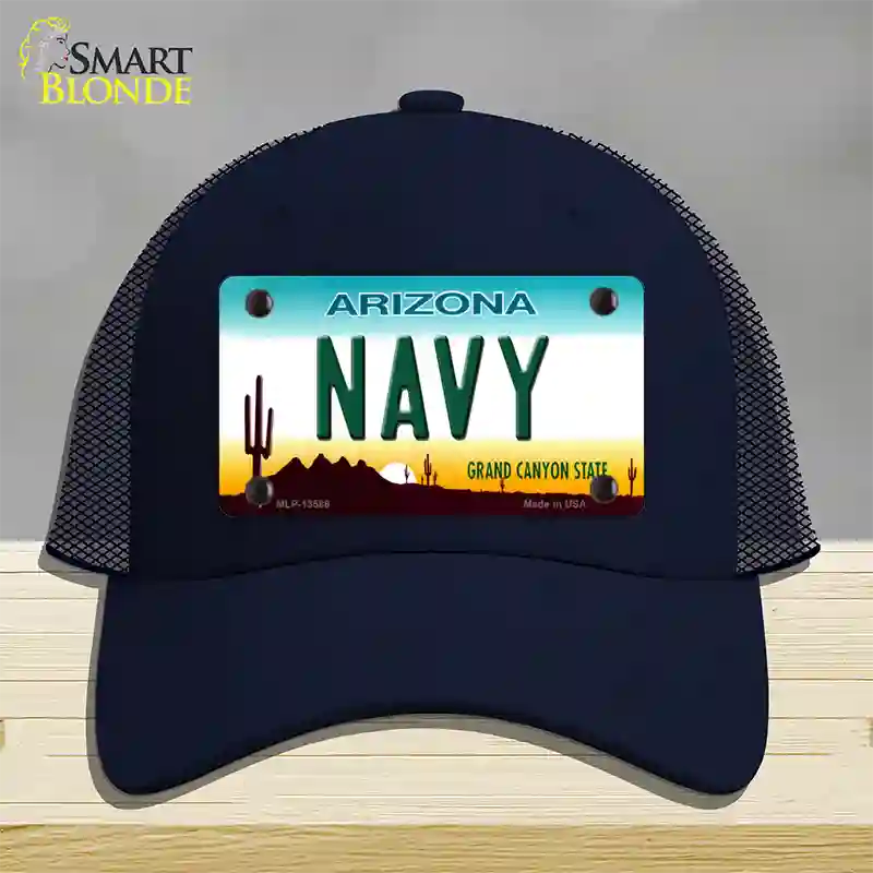 Navy Arizona Novelty License Plate Hat Tag Mesh / Navy