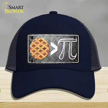 Pie Greater Than Pi Novelty License Plate Hat Tag Mesh / Navy