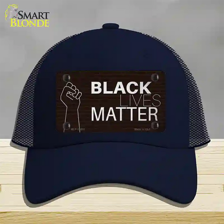 Black Lives Matter Fist Brick Novelty License Plate Hat Tag Mesh / Navy