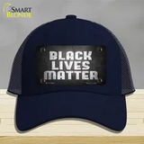 Black Lives Matter Faded Novelty License Plate Hat Tag Mesh / Navy