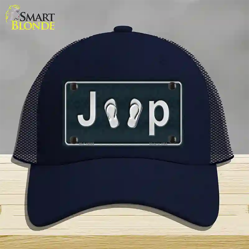 J**P Flipflop Novelty License Plate Hat Tag Mesh / Navy