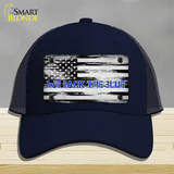 We Back The Blue Novelty License Plate Hat Tag Mesh / Navy