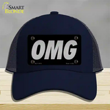 OMG Black Novelty License Plate Hat Tag Mesh / Navy