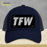 TFW Black Novelty License Plate Hat Tag Mesh / Navy