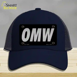 OMW Black Novelty License Plate Hat Tag Mesh / Navy