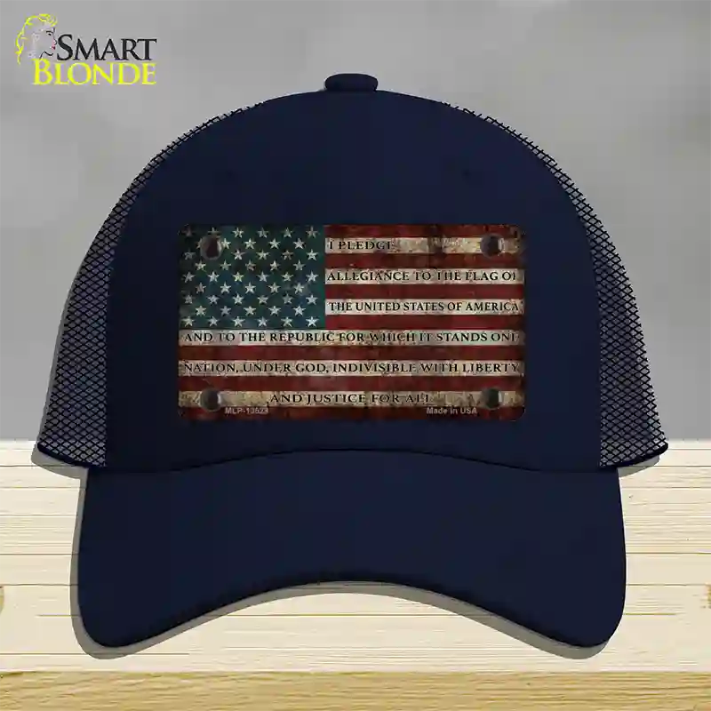 I Pledge Allegiance Flag Novelty License Plate Hat Tag Mesh / Navy