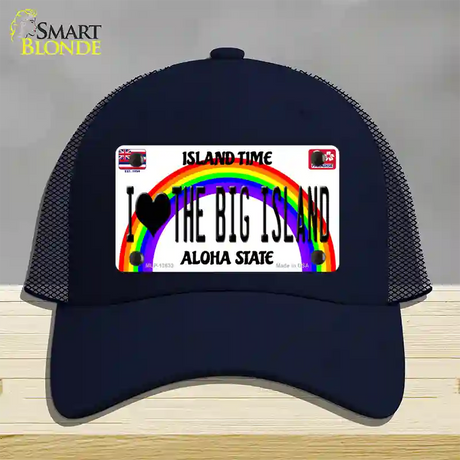 I Heart Big Island Novelty License Plate Hat Tag Mesh / Navy