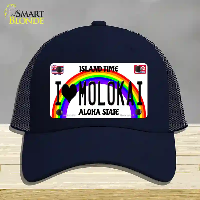 I Heart Molokai Novelty License Plate Hat Tag Mesh / Navy