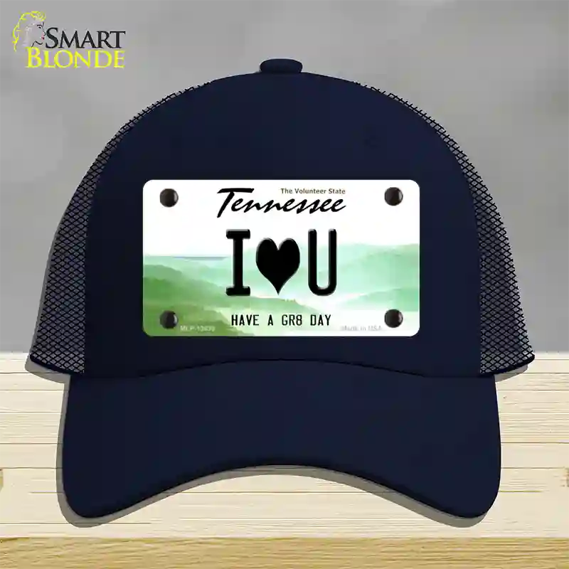 I Heart You Novelty License Plate Hat Tag Mesh / Navy