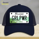 Girl Power Novelty License Plate Hat Tag Mesh / Navy