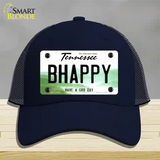 Be Happy Novelty License Plate Hat Tag Mesh / Navy