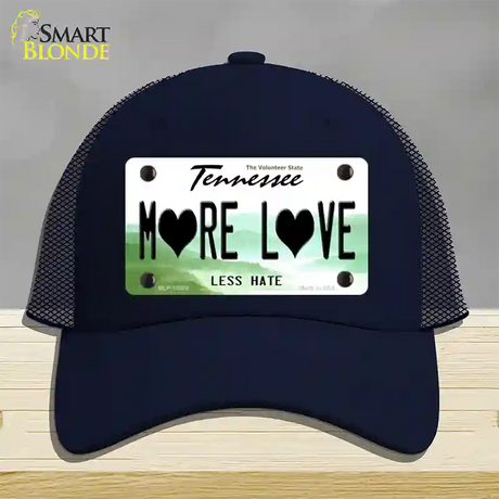 More Love Novelty License Plate Hat Tag Mesh / Navy