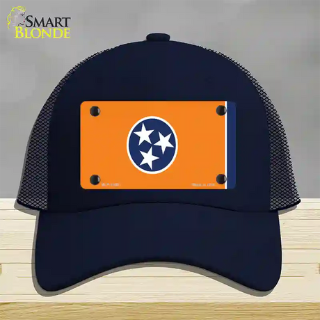 Tennessee Flag Orange Novelty License Plate Hat Tag Mesh / Navy