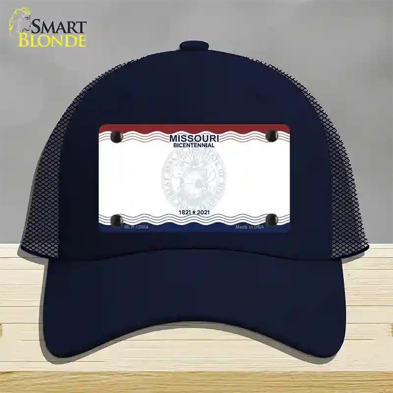 Missouri Bicentennial State Blank Novelty License Plate Hat Mesh / Navy