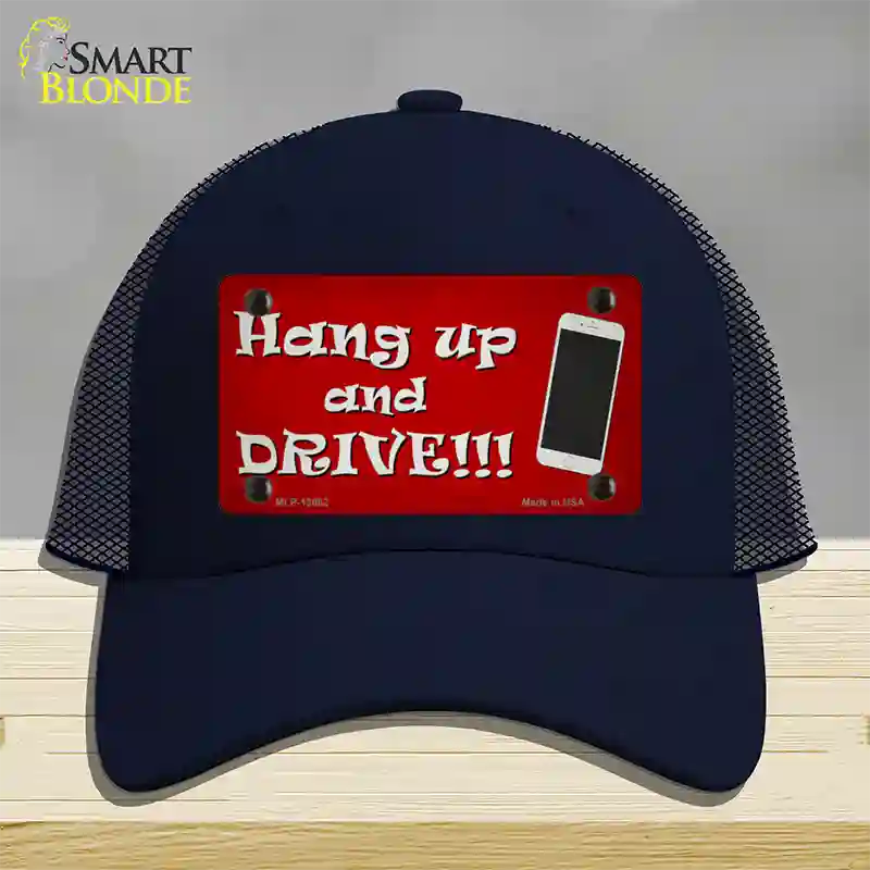 Hang Up and Drive Novelty License Plate Hat Tag Mesh / Navy