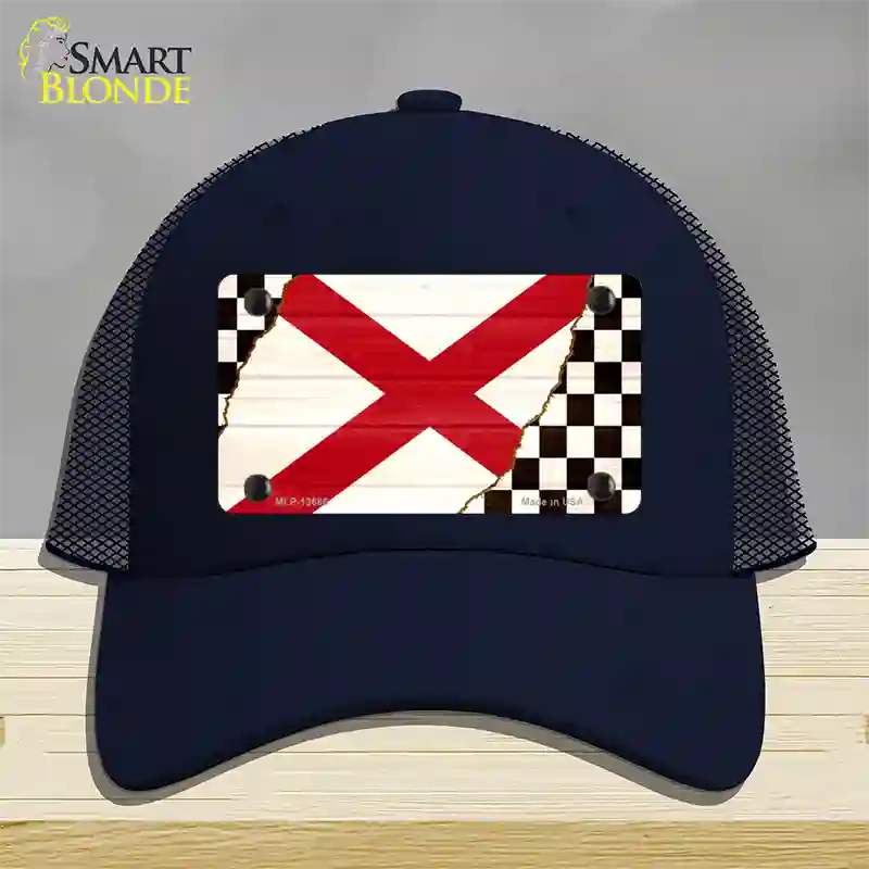 Alabama Racing Flag Novelty License Plate Hat Tag Mesh / Navy