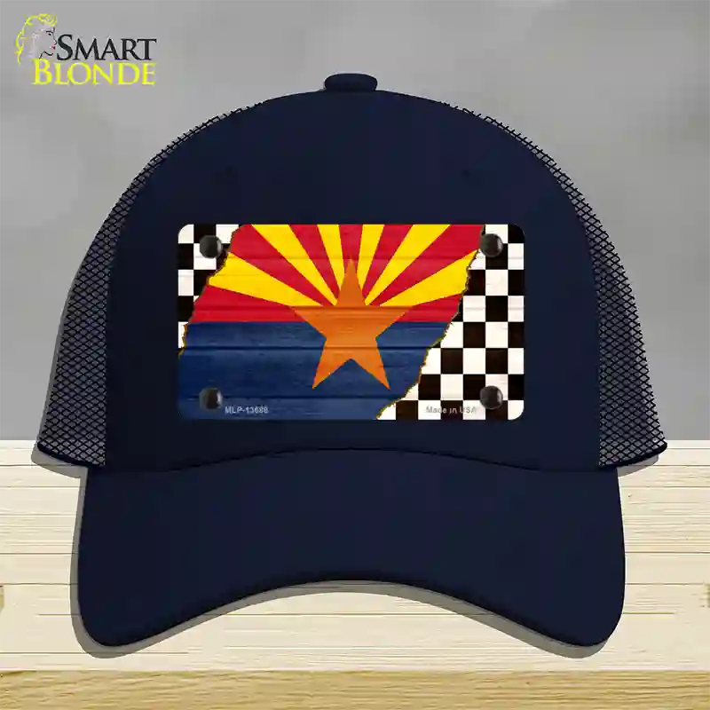 Arizona Racing Flag Novelty License Plate Hat Tag Mesh / Navy