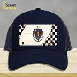 Massachusetts Racing Flag Novelty License Plate Hat Tag Mesh / Navy