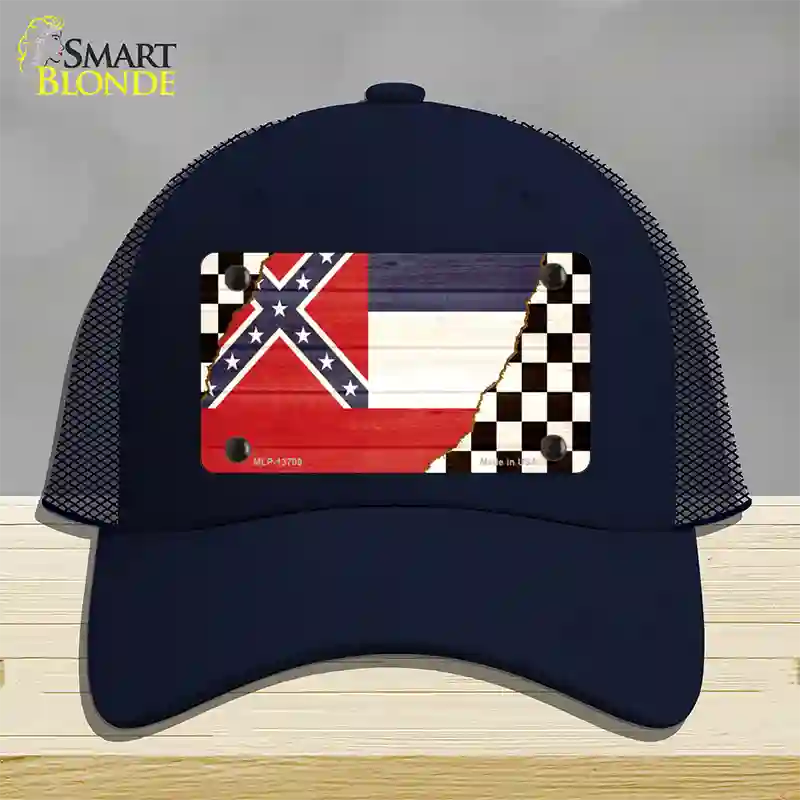 Mississippi Racing Flag Novelty License Plate Hat Tag Mesh / Navy