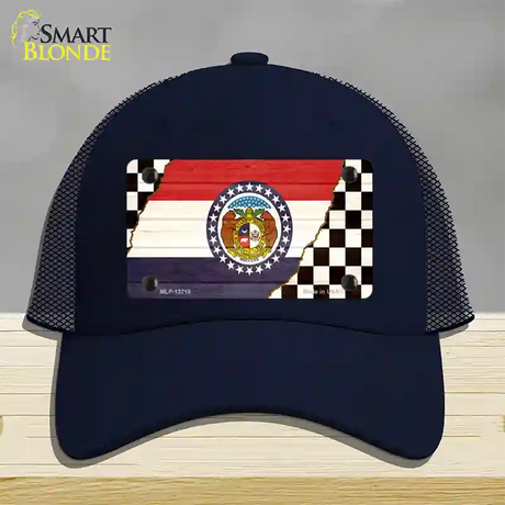 Missouri Racing Flag Novelty License Plate Hat Tag Mesh / Navy