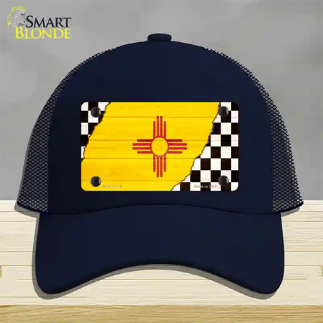 New Mexico Racing Flag Novelty License Plate Hat Tag Mesh / Navy