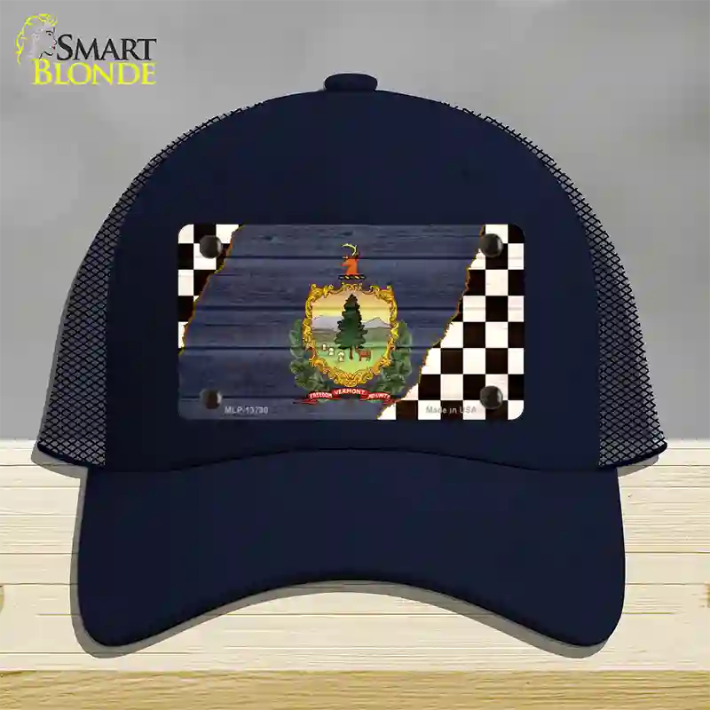 Vermont Racing Flag Novelty License Plate Hat Tag Mesh / Navy