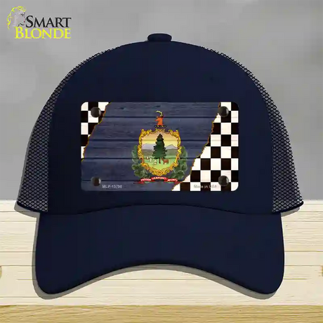 Vermont Racing Flag Novelty License Plate Hat Tag Mesh / Navy