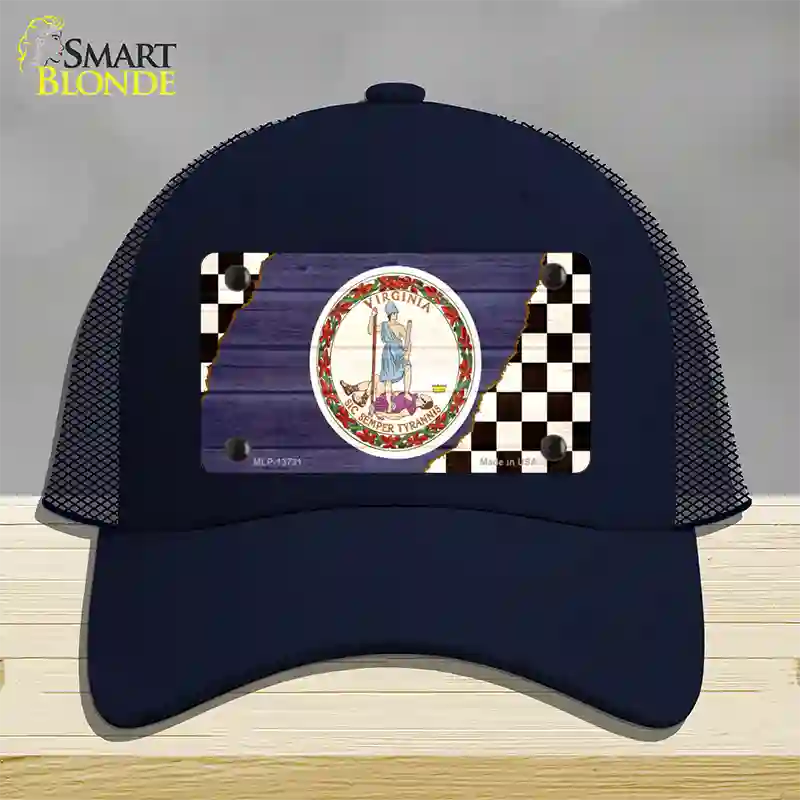 Virginia Racing Flag Novelty License Plate Hat Tag Mesh / Navy