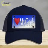 I Love My Geek Novelty License Plate Hat Tag Mesh / Navy