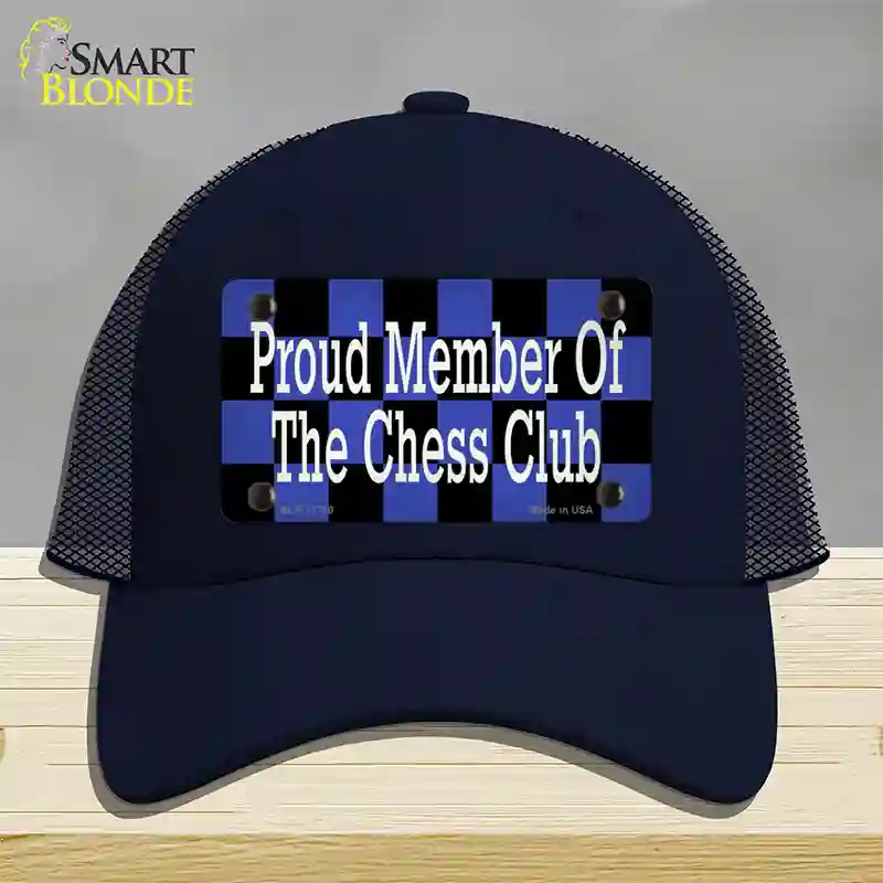 Chess Club Member Novelty License Plate Hat Tag Mesh / Navy