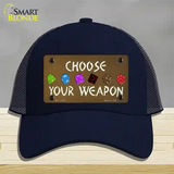 Choose Your Weapon Novelty License Plate Hat Tag Mesh / Navy