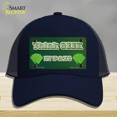 Think Geek Novelty License Plate Hat Tag Mesh / Navy