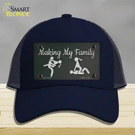 Makin My Family Novelty License Plate Hat Tag Mesh / Navy