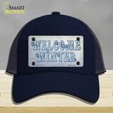 Welcome Winter Novelty License Plate Hat Tag Mesh / Navy