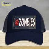 I Love Zombies Novelty License Plate Hat Tag Mesh / Navy